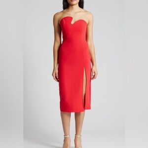 Amanda Uprichard Vibrant Red Midi Dress